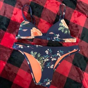 Navy Bloom Triangl Swimsuit